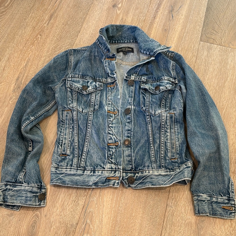 J Crew distressed jean jacket